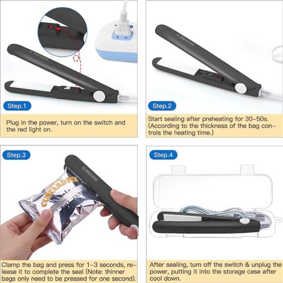 Potato Chips Bag Sealer Clip Kitchen Gadgets, Food Sealer Reusable Heat Sealer - Picture 2 of 6